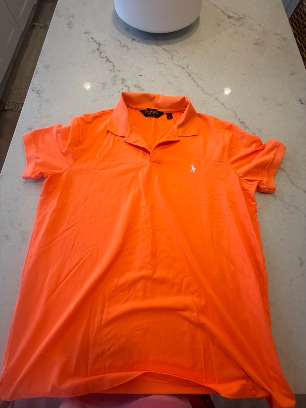 Polo golf by Ralph Lauren Bright Orange Short-Sleeve Polo with white  Pony! XL - Picture 5 of 5